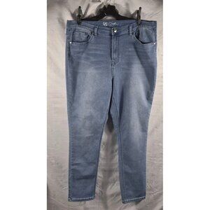 DG2 by Diane Gillman Women's Blue Slim Mid Rise Western Style Jeans Size 16 W
